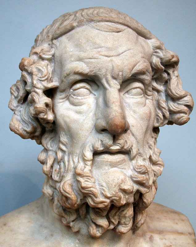Busto de Homero em mármore
