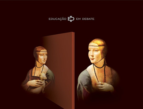 A Dama com arminho, de Leonardo da Vinci, e a sua imagem espelhada: a figura refletida de volta, como na dialética negativa.