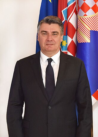 Retrato oficial de Zoran Milanović, presidente da Croácia.