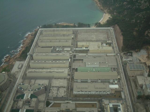 Vista aérea da Stanley Prison, na península sul da Ilha de Hong Kong.
