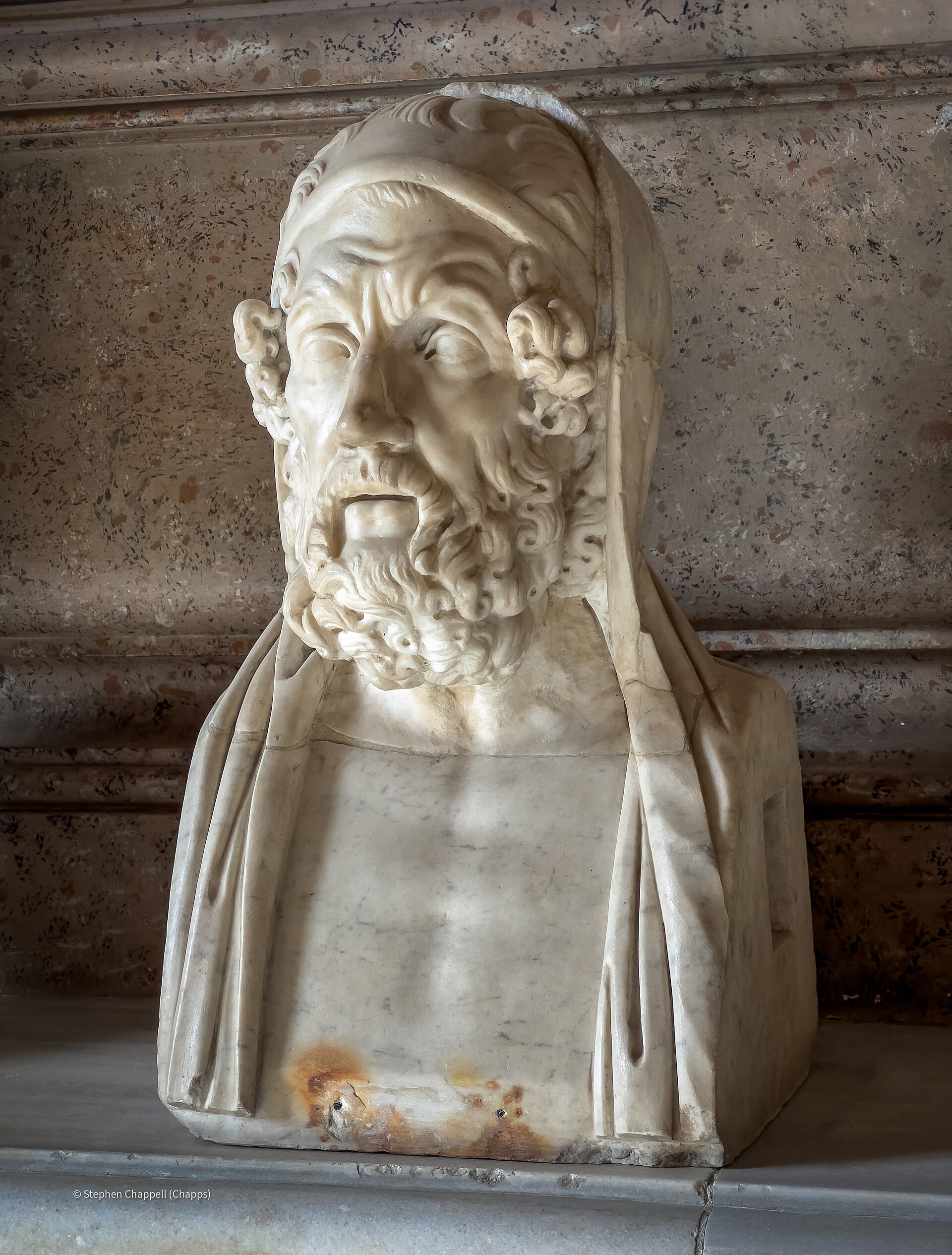 Busto de Homero em mármore