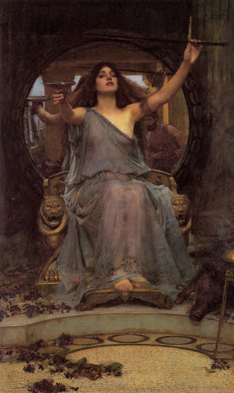 Circe oferece a taça a Ulisses