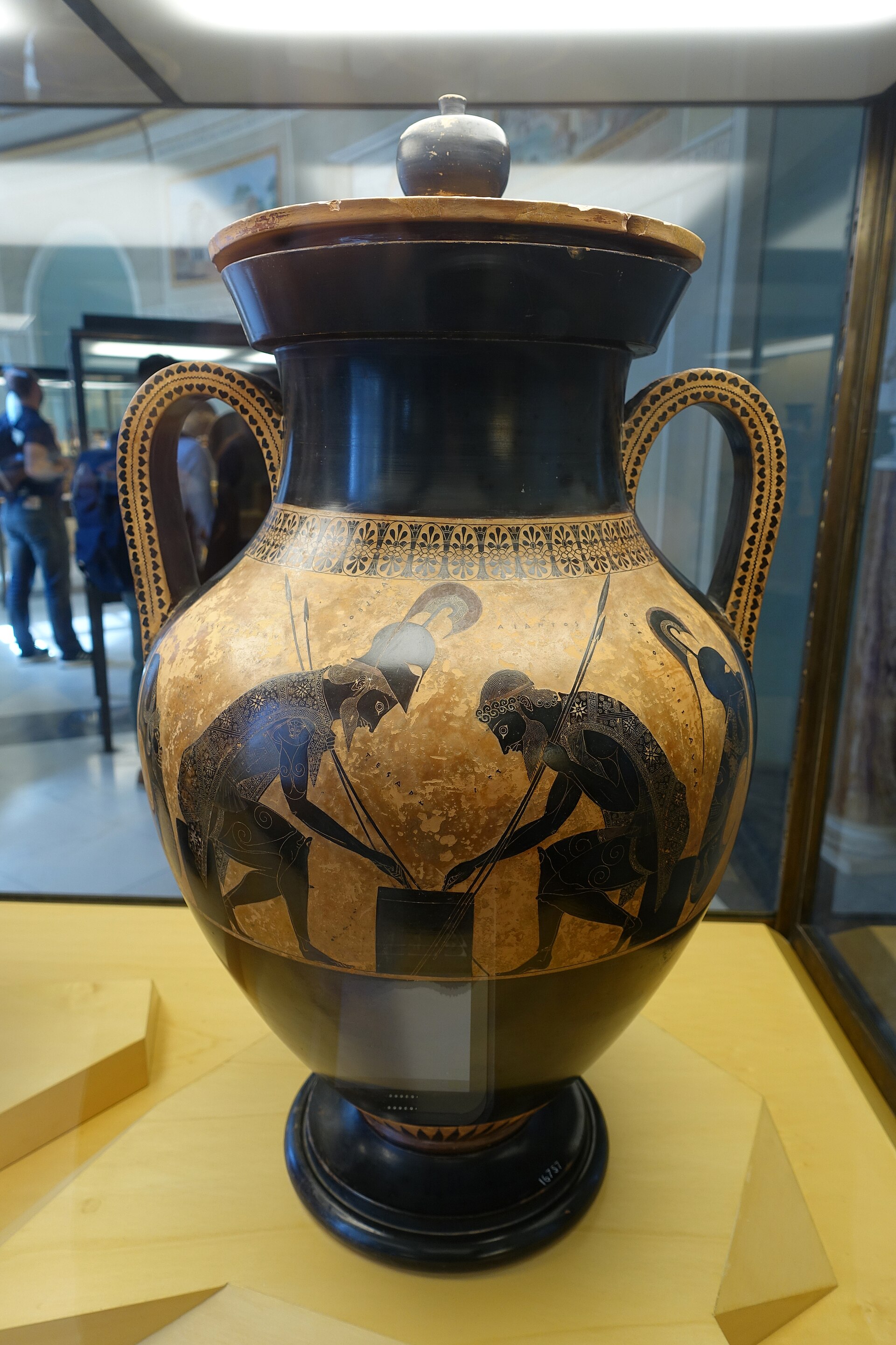 Aquiles e Ájax jogando dados, vaso de Exéquias