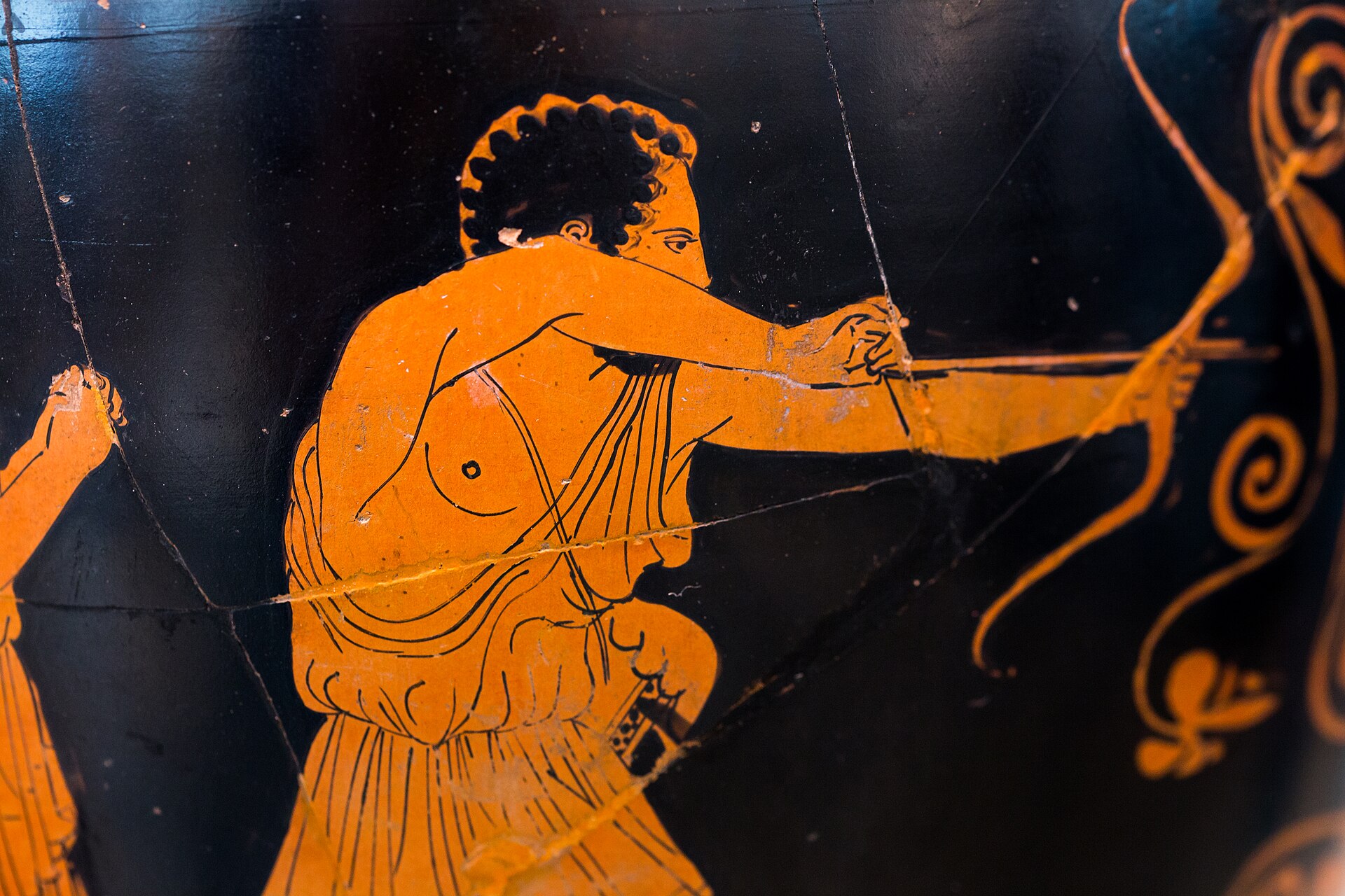 Ulisses arqueiro em vaso de figuras vermelhas