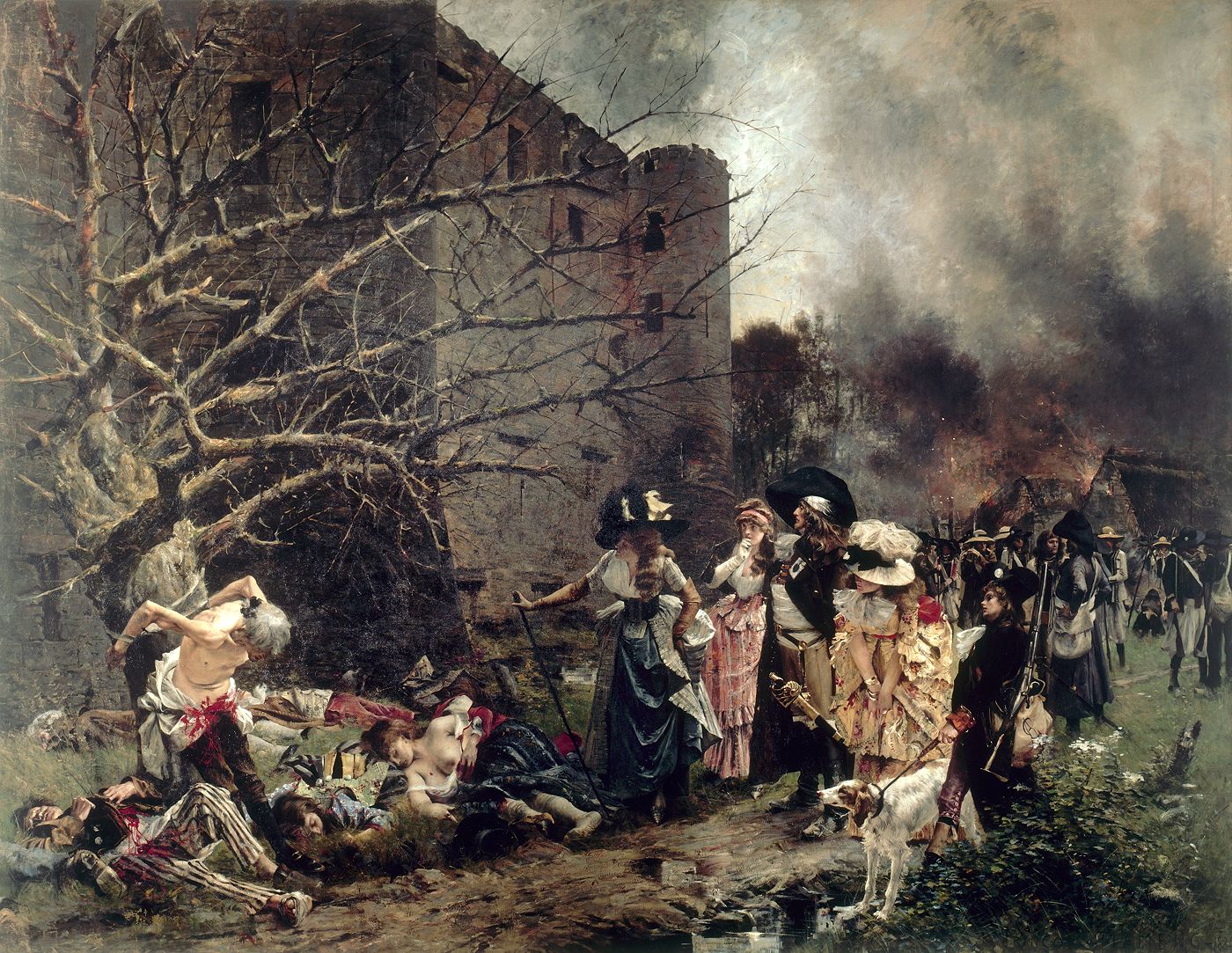 O massacre de Machecoul, episódio da guerra civil da Vendée, em tela de François Flameng.