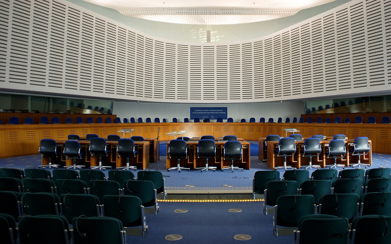 Sala de audiências da Corte Europeia de Direitos Humanos, em Estrasburgo.