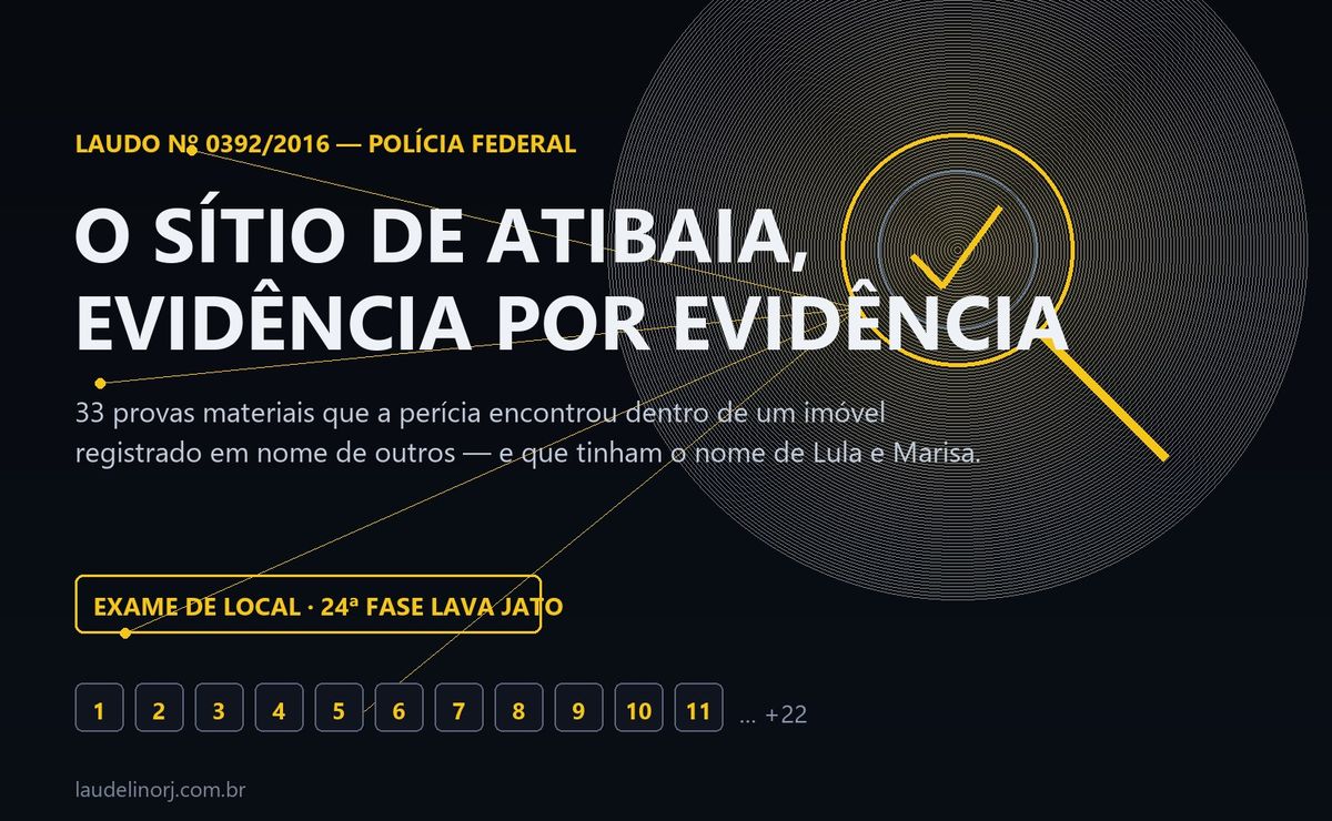 Laudo nº 0392/2016 da Polícia Federal sobre o Sítio de Atibaia — análise forense das evidências.